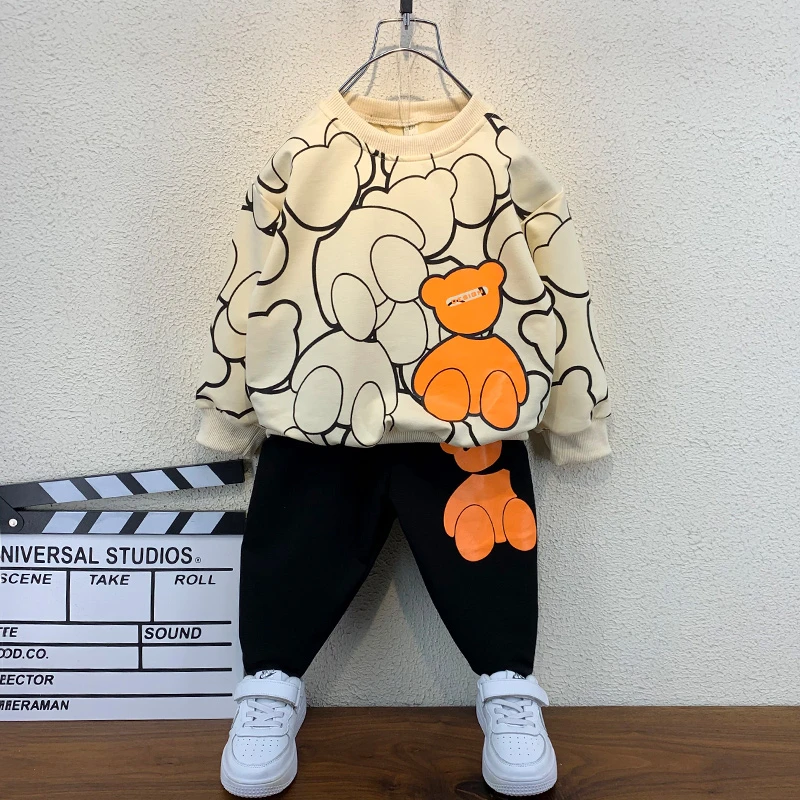 儿童春装套装2023新款春季潮男童卫衣两件套童装春秋时髦宝宝衣服