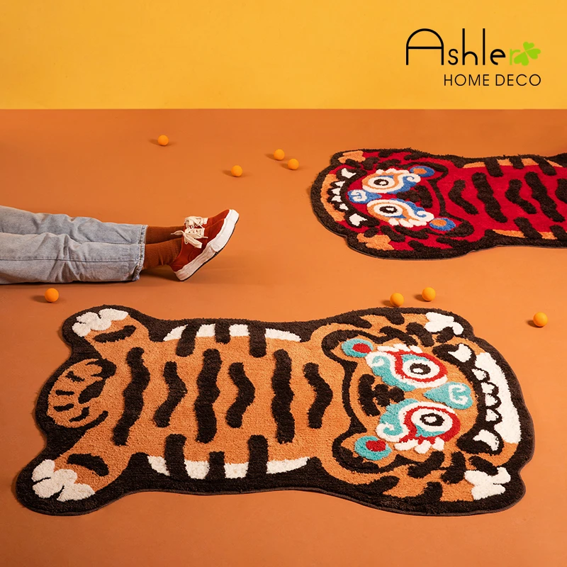 爱诗乐老虎地毯浴室吸水防滑地垫卧室卫生间门口脚垫客厅入户门垫