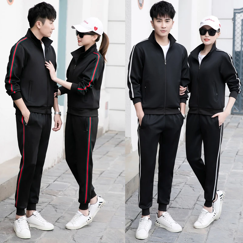 男女款运动服套装春秋季插色运动服长袖长裤秋装衣服潮流百搭