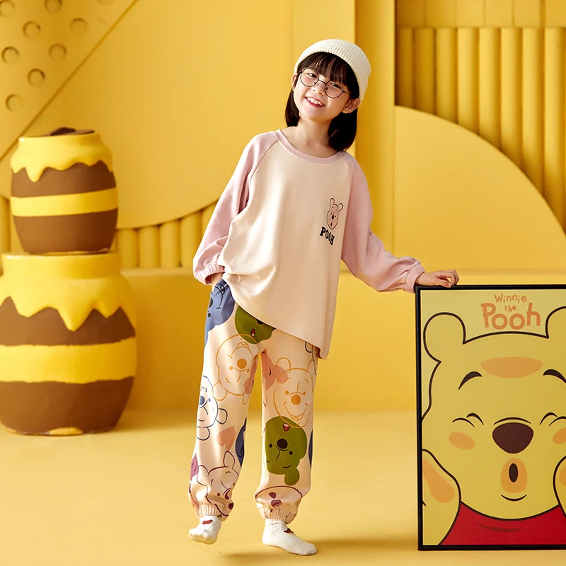 儿童春秋季睡衣女童圆领纯棉长袖母女装中大童亲子宝宝家居服9158