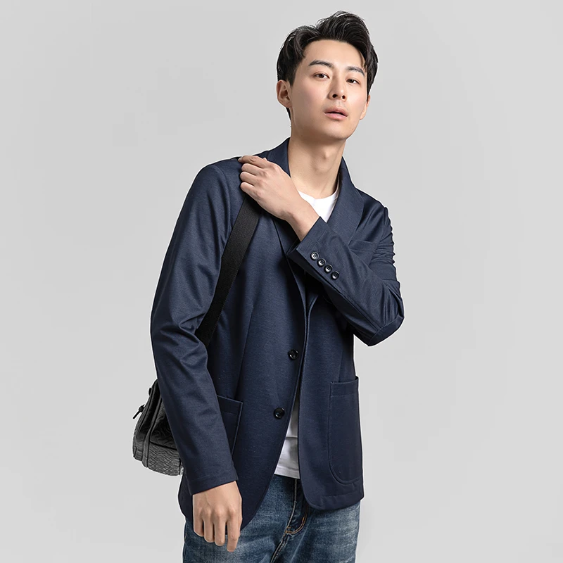 零界纤维男士西装抗皱冰丝防晒西服男款商务简约通勤休闲西服时尚