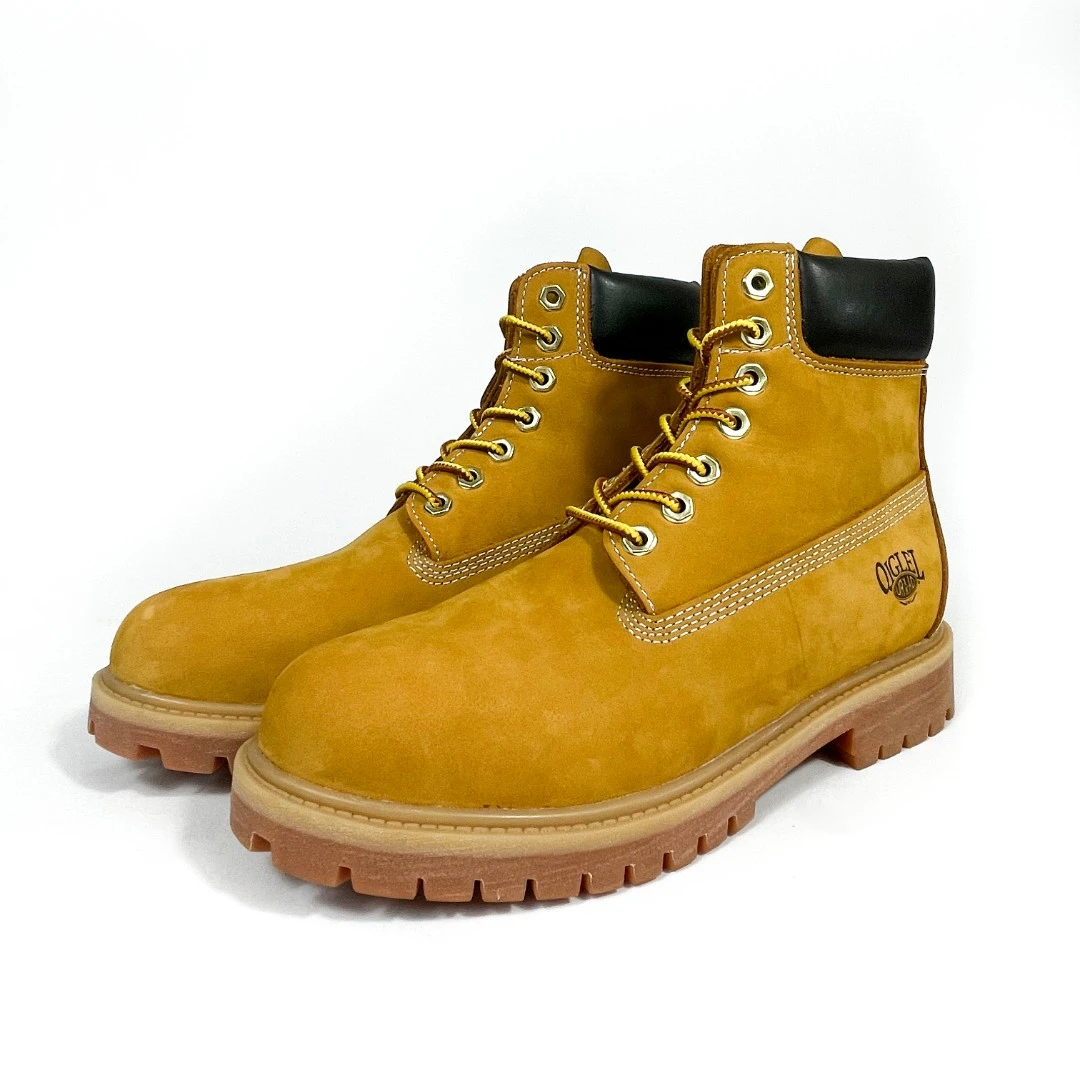 QIGLEL大黄靴.头层牛皮.橡胶大底.防泼水，经典.耐磨.抗造男靴女靴