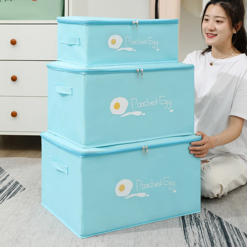 收纳箱储物箱布艺可折叠大容量放衣服的密封盒子家用衣橱整理宿舍