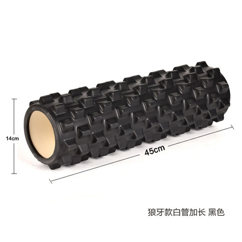 厂家直销 EVA高密度45cm瑜伽柱 高发泡射出加长空心狼牙 按摩滚轴