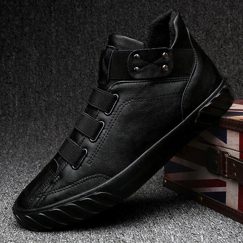 9956 新款冬季男鞋男士马丁靴休闲百搭保暖加绒棉鞋男板鞋高帮鞋
