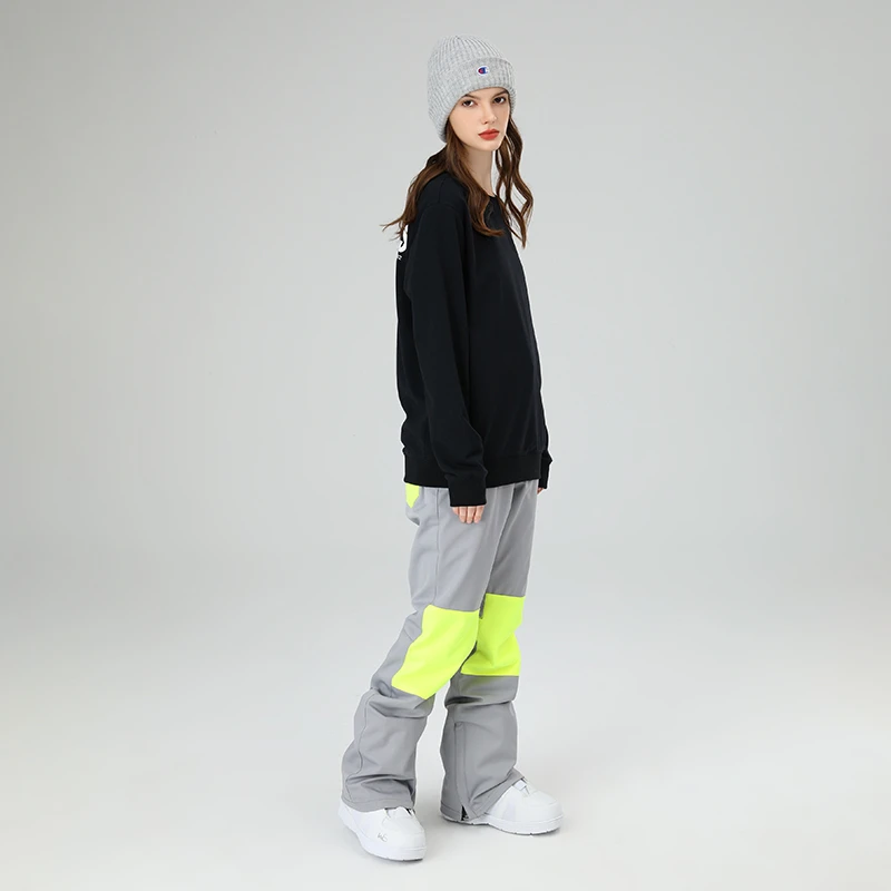 单板显瘦滑雪裤防水保暖瘦版雪裤男女拼接滑雪服修身