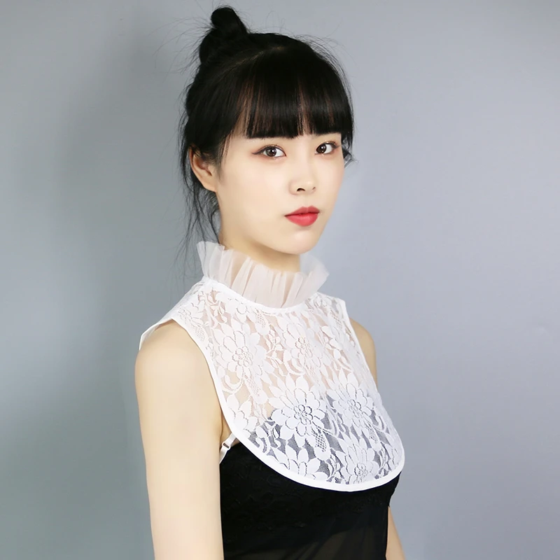 网纱立领假领子 女 百搭镂空蕾丝花边假衣领毛衣装饰领子春夏新款