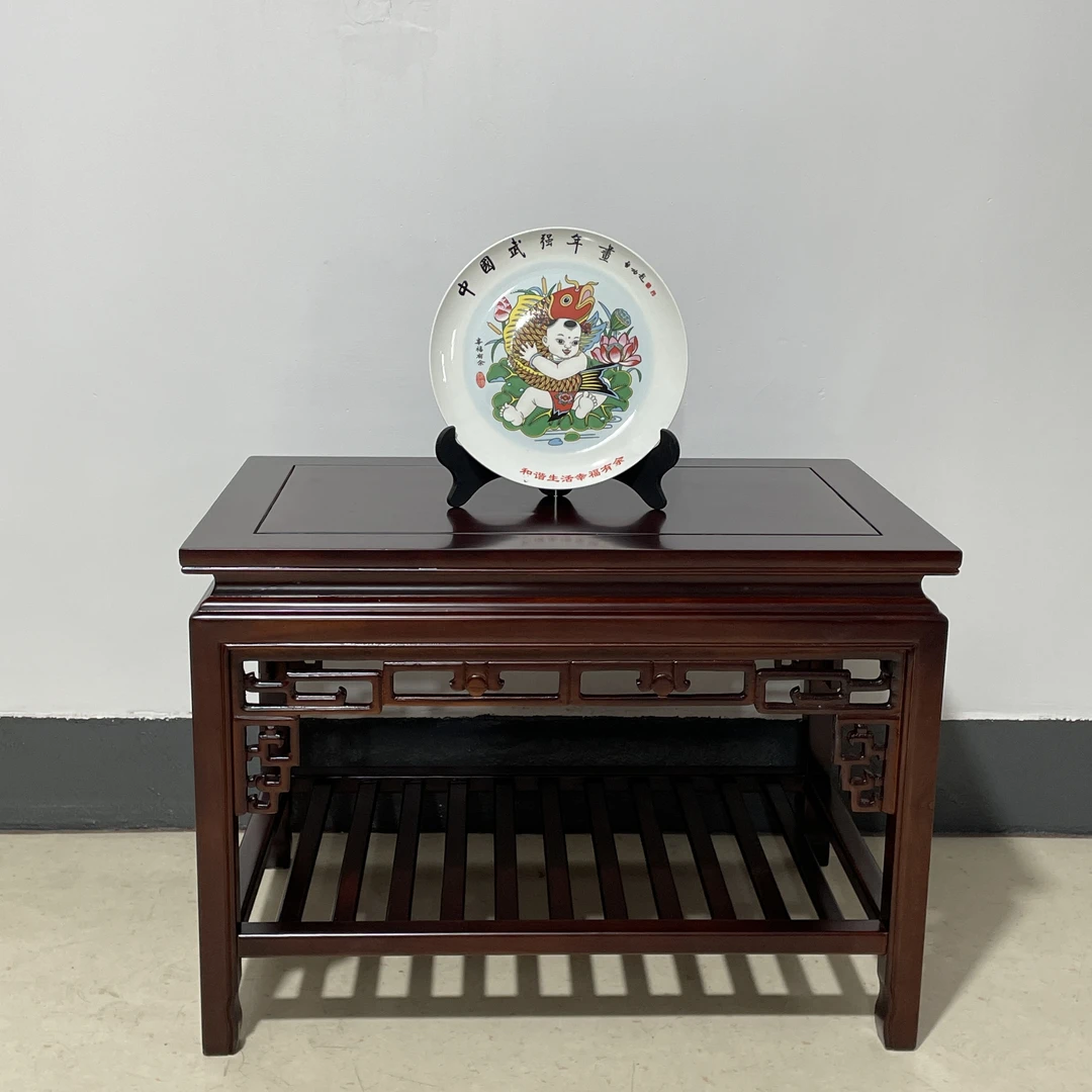 【50】中 式 长 条 榆 木 盆 景 置 物 茶 几 多 层 架 榫卯客厅