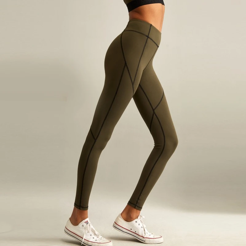 GYMNA瑜伽裤女春紧身高腰提臀速干拼接透气健身房运动舒适跑步裤