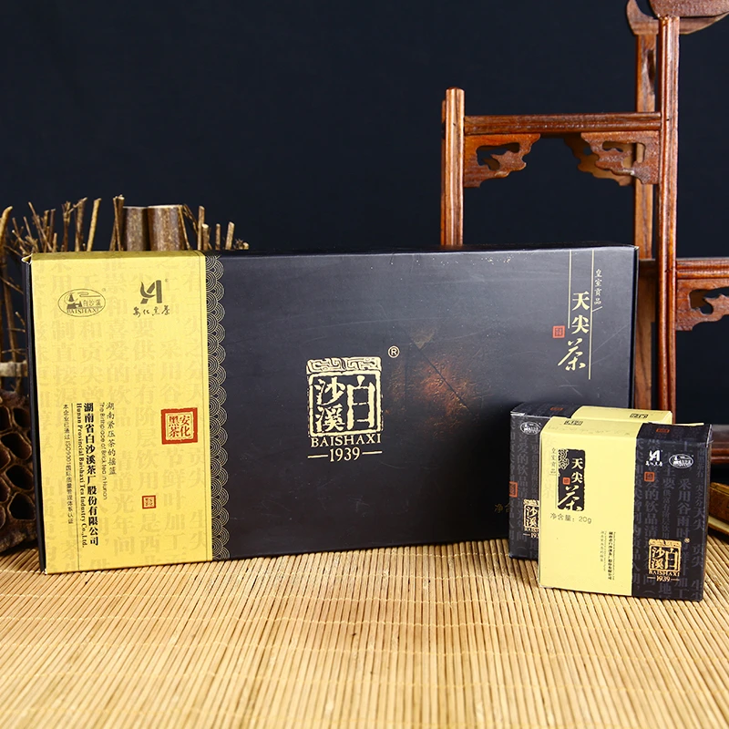 【白沙溪】 湖南安化黑茶 方便携带 直泡天尖160g(20g*8)湖南黑茶