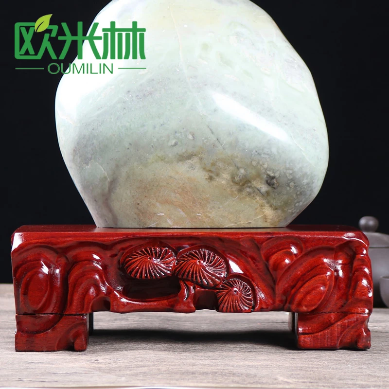 b043-50-40长方形实木奇石底座可挖槽瓷器玉石托架鱼缸花盆底座