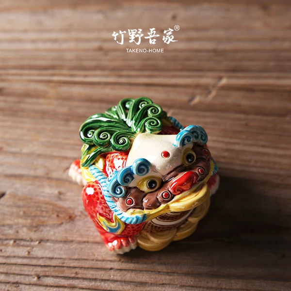 中式 手工陶瓷茶宠摆件  精美创意纯手工瑞兽个性国潮茶道器物