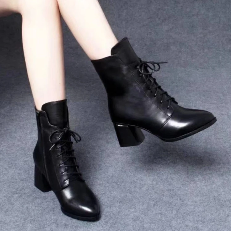 短靴马丁靴靴子真皮爆款春秋小短靴马丁靴百搭女人味女靴真皮靴子