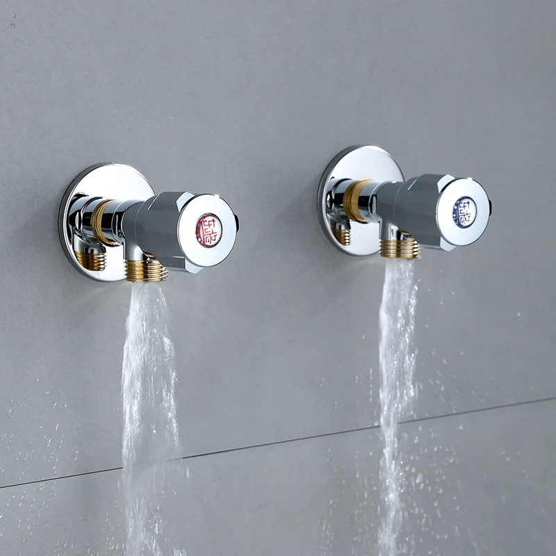 东格0044加厚黄铜冷热水三角阀4分止水阀陶瓷阀芯热水器开关防漏