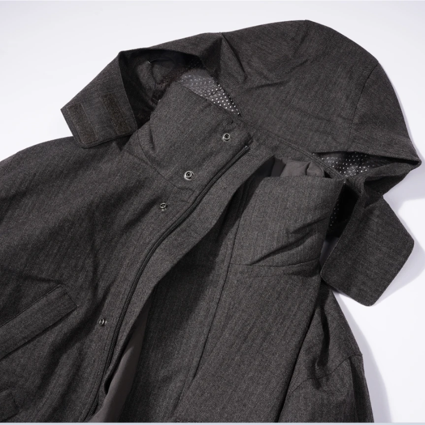 A秋冬男款户外保暖棉服外套连帽带内胆时尚休闲中长款保暖外套710