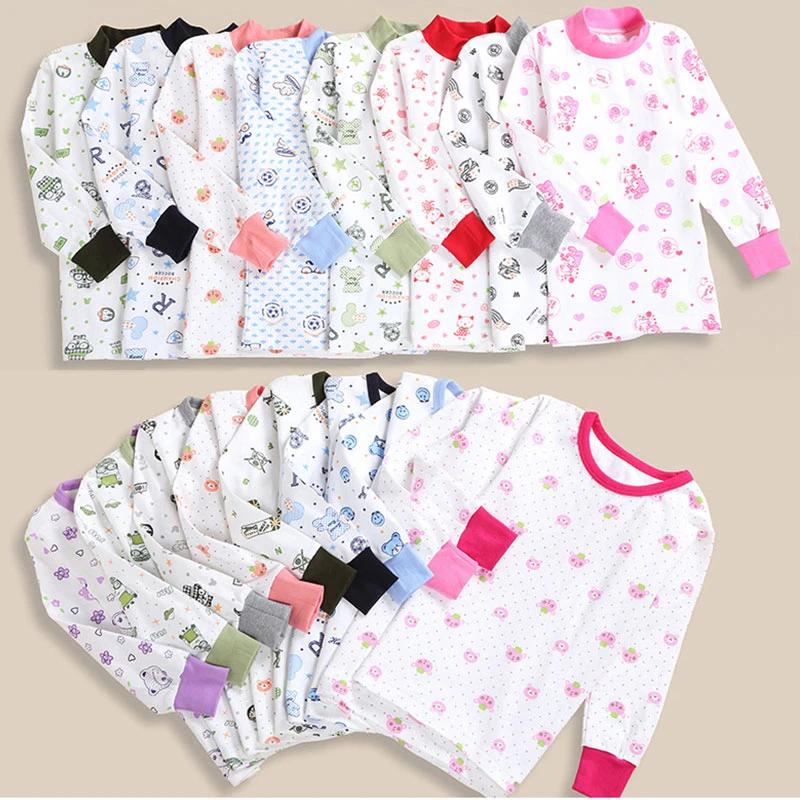 宝宝全棉秋衣上衣儿童套装秋冬保暖内衣打底睡衣春秋长袖棉毛衫