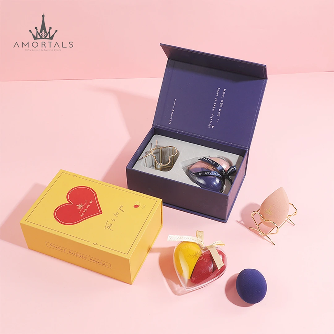 尔木萄爱心美妆蛋粉扑套盒干湿两用不易吃粉柔软海绵化妆服帖XS