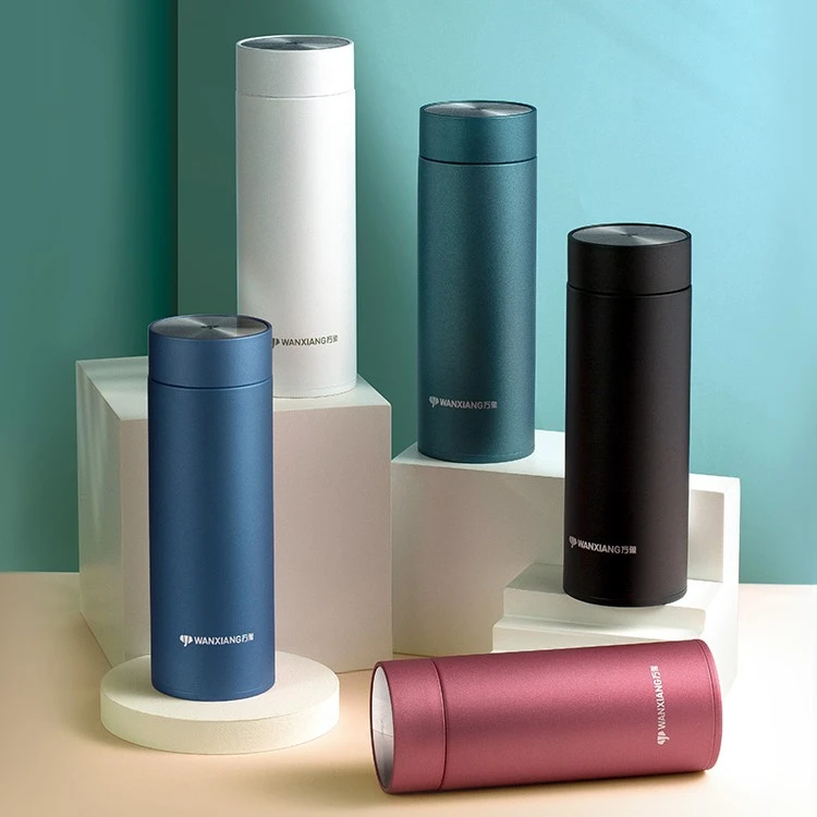 万象保温杯男士商务办公室喝水直身杯不锈钢泡茶杯车载杯子水杯