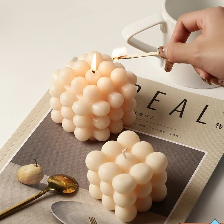 贝汉美北欧风ins风魔方香薰蜡烛多功能摆件卧室学生宿舍隔热香烛