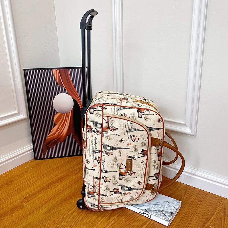 大容量旅行袋拉杆行李包带轮子手提包轻便可折叠拉杆箱男女旅行包