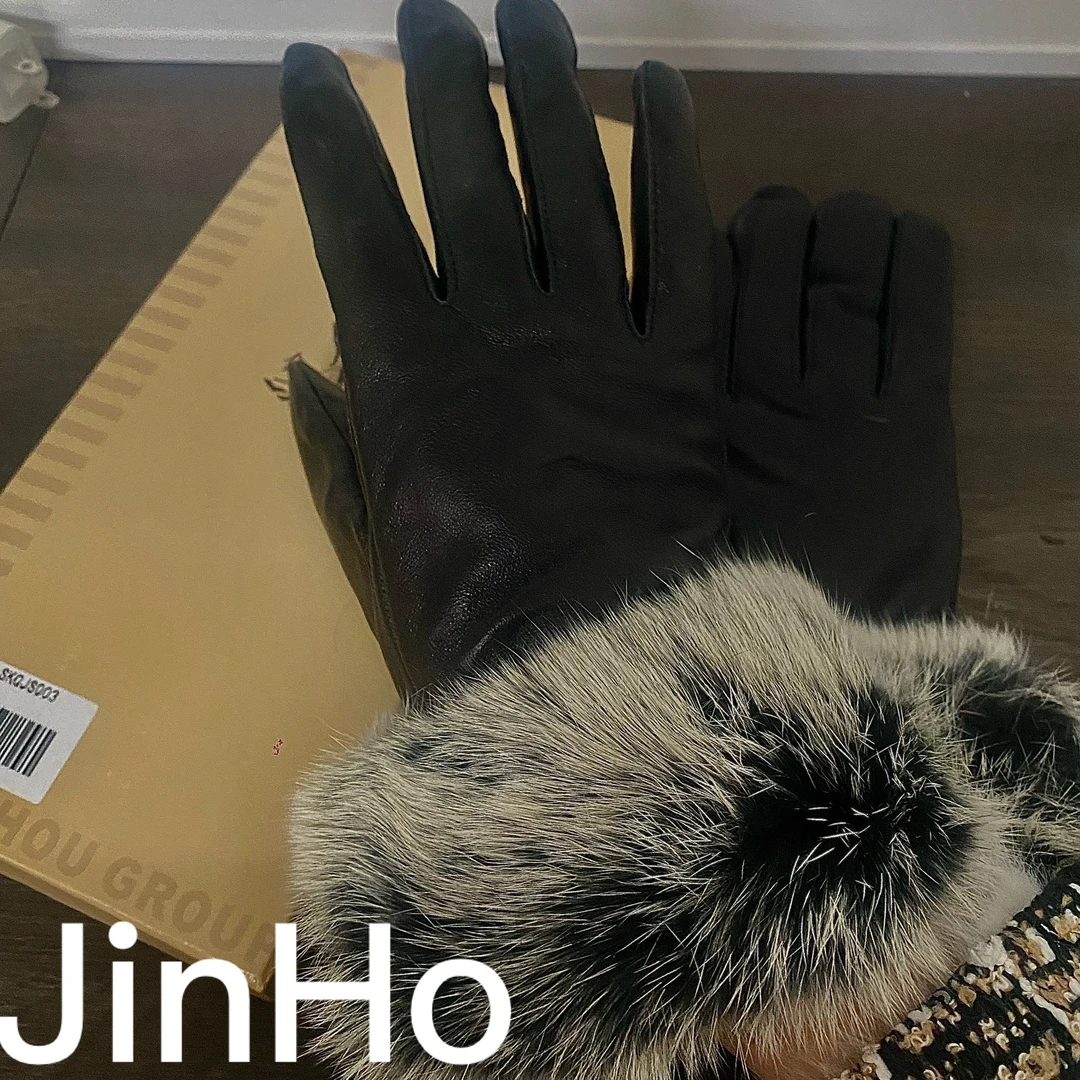SkQJs 003金猴女冬季加绒保暖防寒羊皮手套