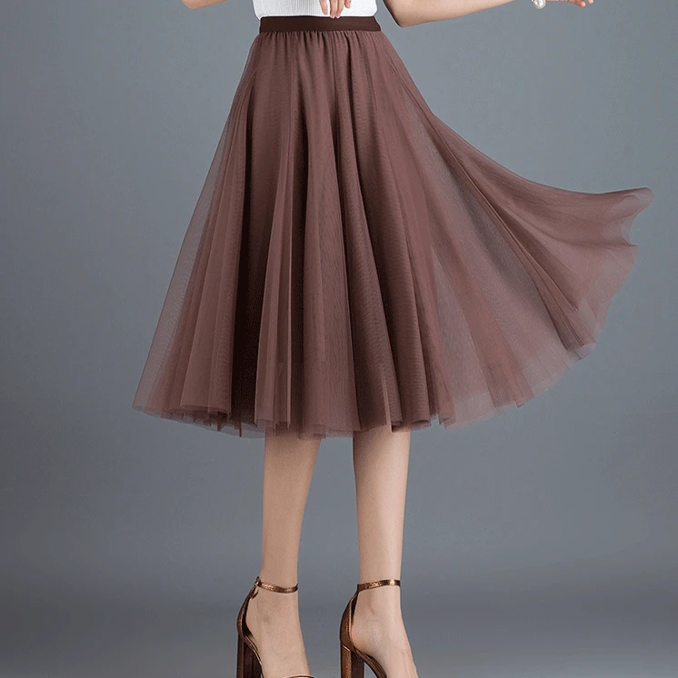 （马老师专属）春秋夏网纱中短半身裙大摆新疆舞蹈裙显瘦仙女裙