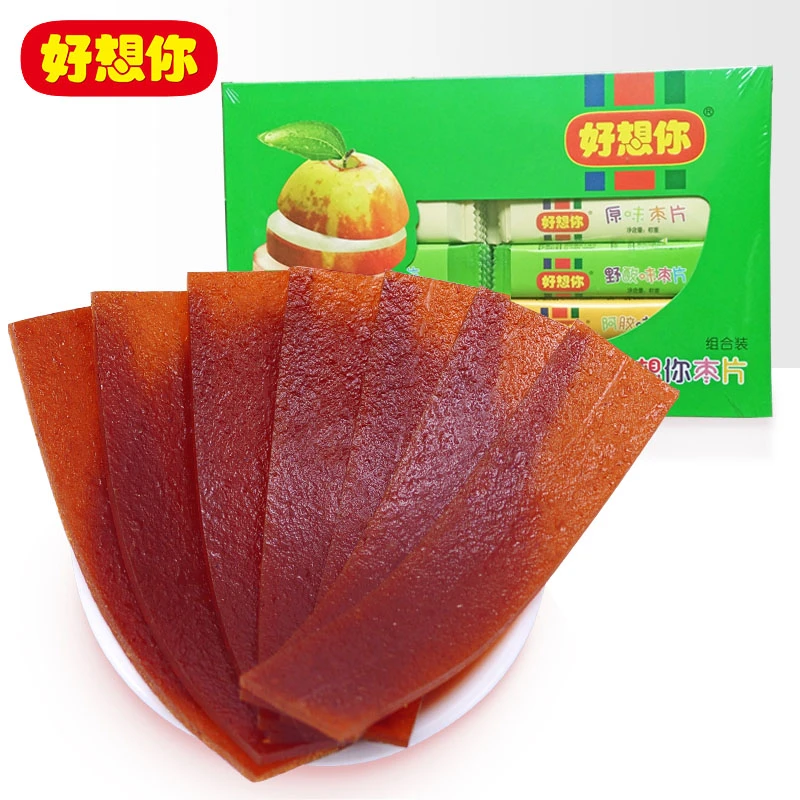 好想你枣片组合装360克原味阿胶野酸枣片100片味混合即食零食特产