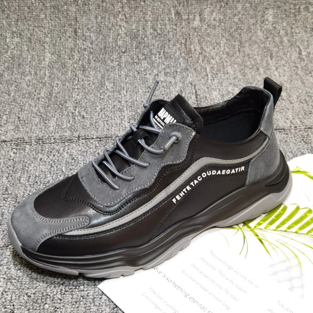 德赛帝伦2022春季新款真皮透气休闲男鞋51587-01黑/23白