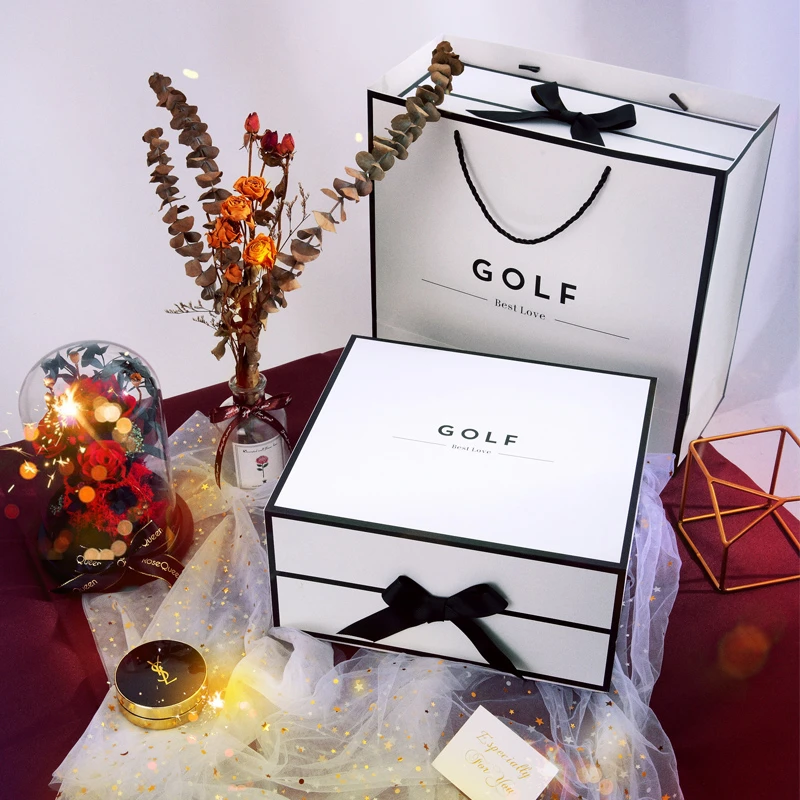 GOLF/高尔夫简约时尚大气情人节创意白色礼盒礼品盒浪漫七夕礼