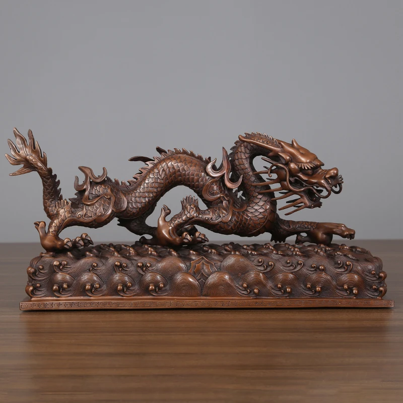 《紫铜蛟龙 》五爪金龙祥龙家居玄关装饰办公室工艺品摆件礼品高档