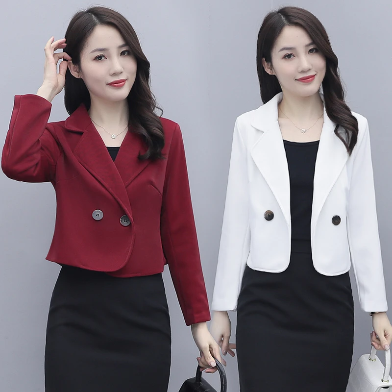 女士短外套外套2023年新款女装春秋款百搭小矮个子短款小西装上衣