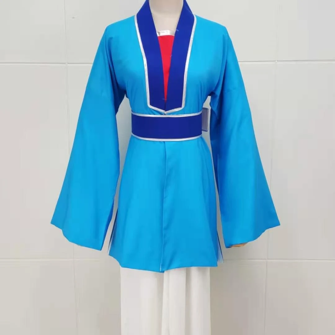 戏剧戏服打猪草蓝色戏服古风男衣