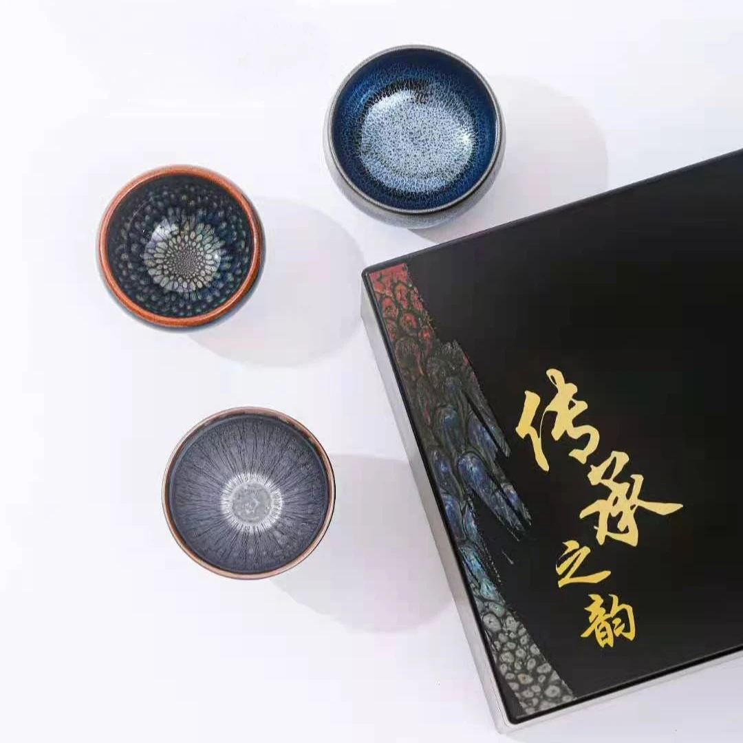 驿盏传承之韵孙福昆徐长和翁书杰三位老师联名之作纯手工建盏茶器