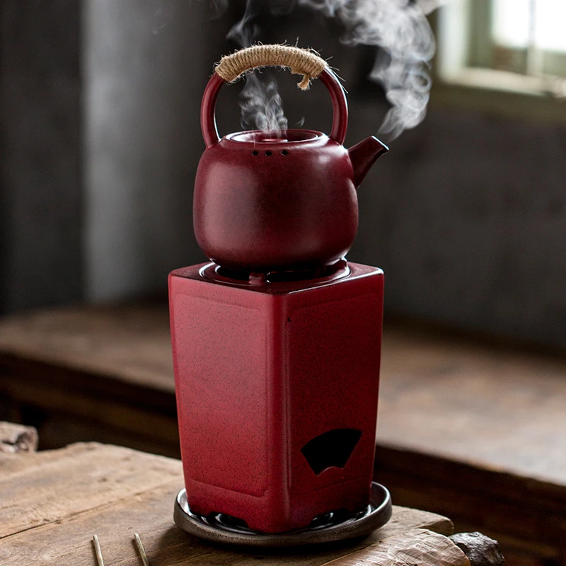 百垚山楂红防爆裂煮茶炉家用户外可干烧炒茶壶橄榄碳酒精煮茶碳炉