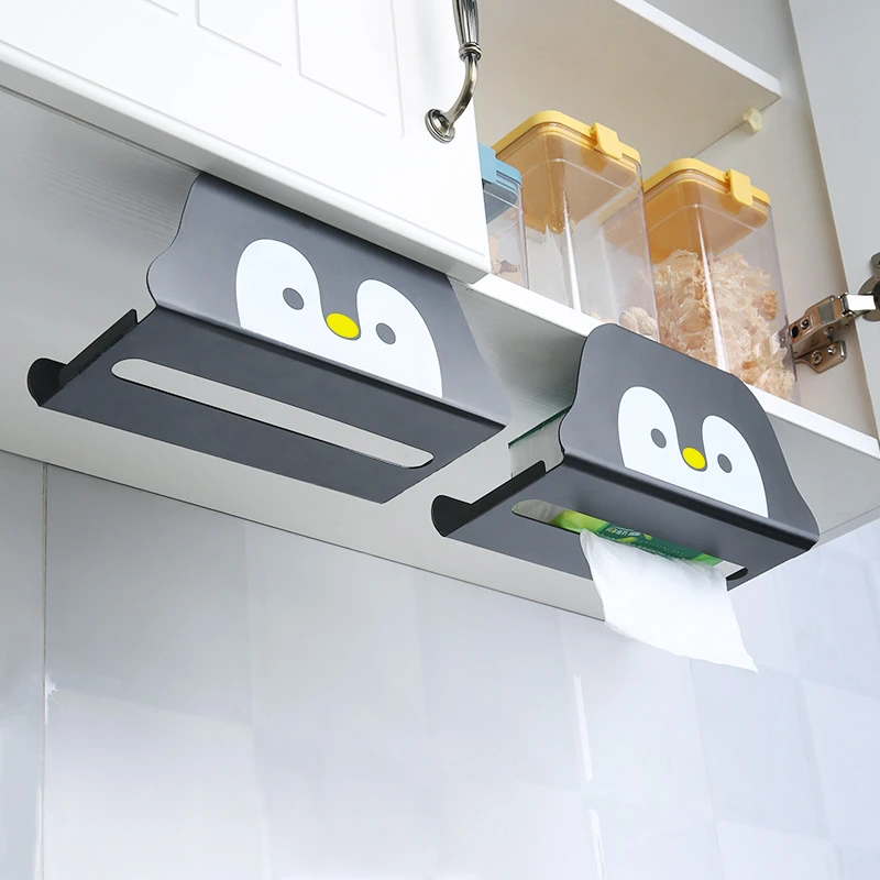 厨房纸巾架免打孔橱柜壁挂卷纸挂架用纸架悬挂收纳创意倒挂抽纸盒
