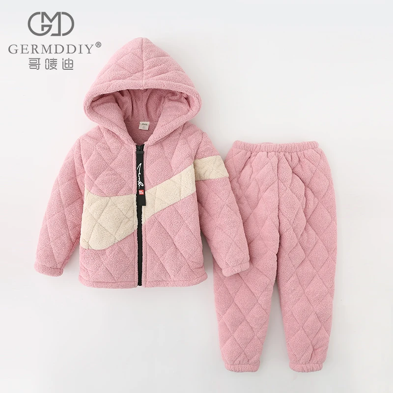 GERMYDDIY/哥唛迪女童三层夹棉睡衣女孩中大童冬季保暖棉袄家居服