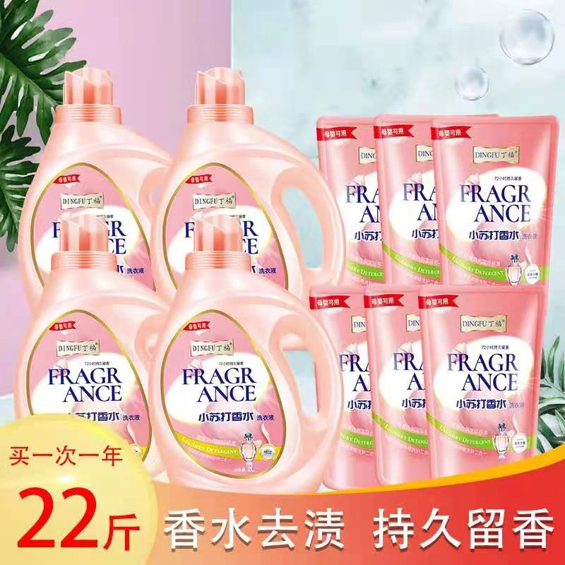 丁福小苏打香水洗衣液4瓶6袋家庭装