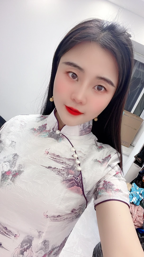 春夏新品千里江山图旗袍