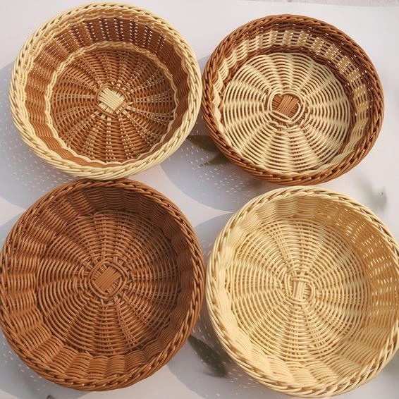 【悠一】创意小吃篮水果盘爆米花筐仿藤编水果篮子KTV薯条篮零食篮