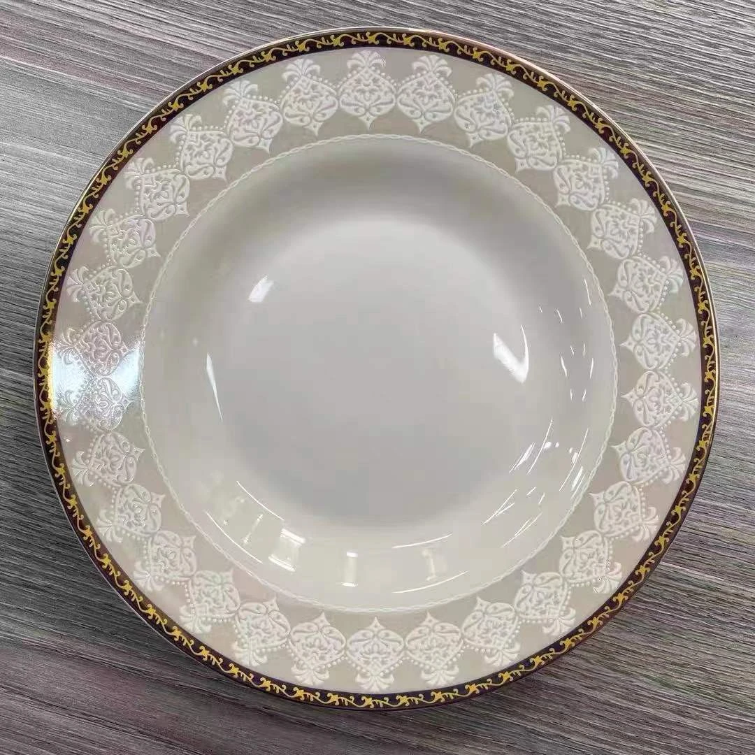 20cm新骨瓷盘子平盘骨碟凉菜盘西餐盘浅盘