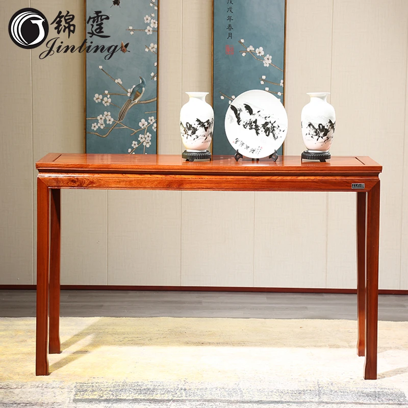jinting/锦霆红木家具平头条案画案小条桌花梨木实木学习桌靠墙桌