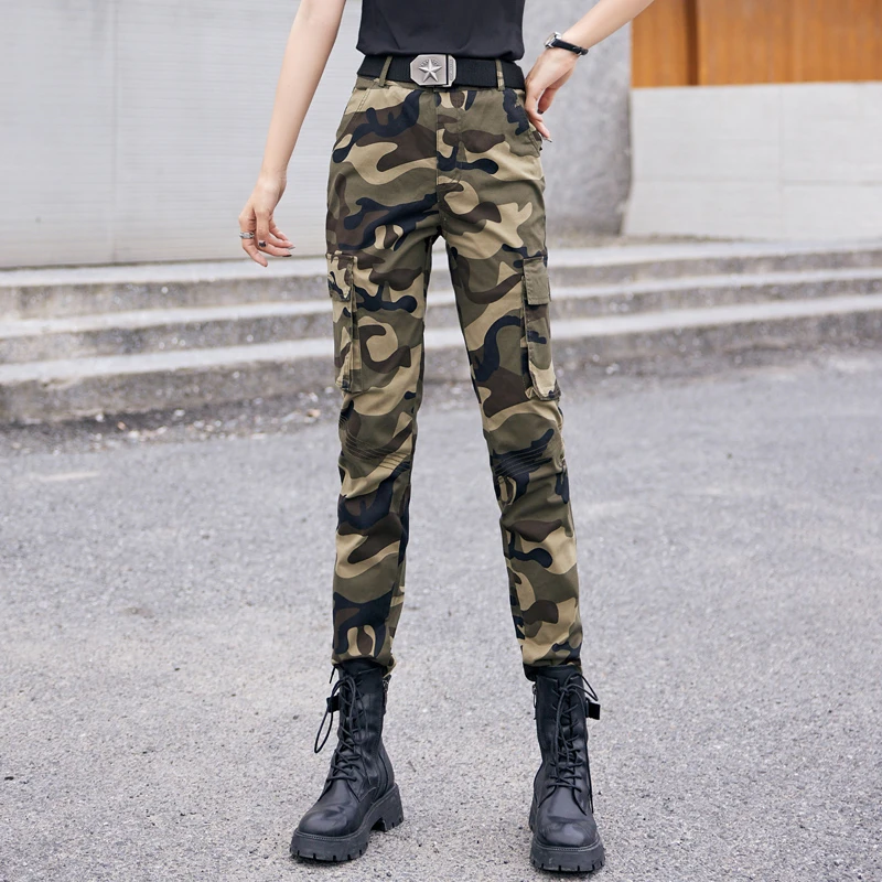 新款帅气束脚工装裤女秋冬季加绒宽松显瘦高腰休闲裤1091长裤