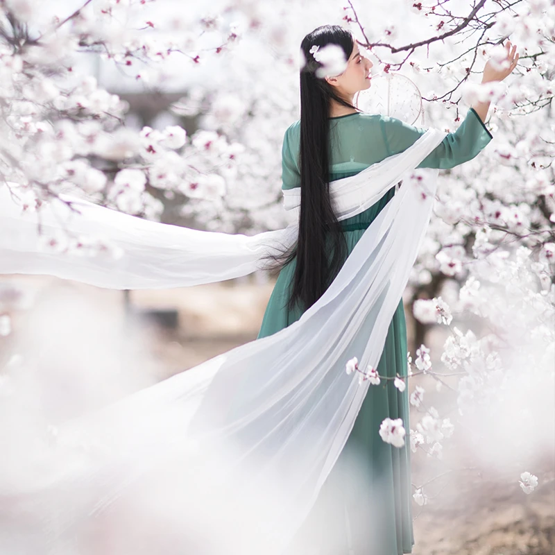现货2025夏新款披肩雪纺复古中国风披帛长款薄款飘逸仙女围巾女