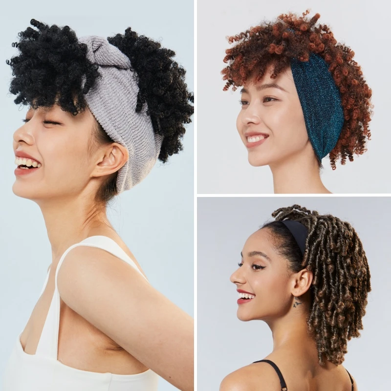 LUCY LEE 黑美式复古假发发带头套 日常造型时尚时髦加分百搭