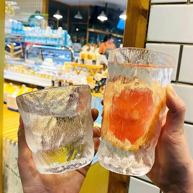 MEIFULAN/美芙兰冰川玻璃杯ins透明高颜值饮料杯子茶水杯冰川纹