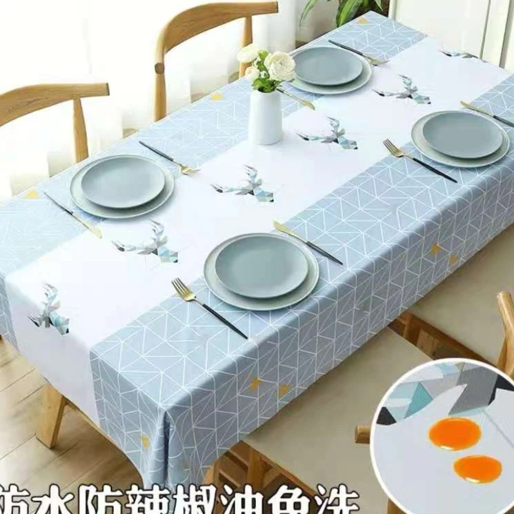北欧鹿角--pvc北欧风桌垫家用茶几台布防水防油免洗防烫餐桌布