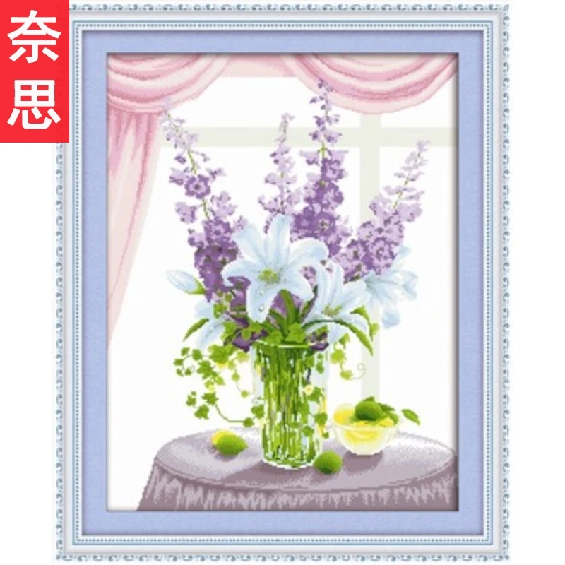 十字绣清新款小件客厅线绣餐厅2025饭厅餐桌房间家用花卉系列挂画