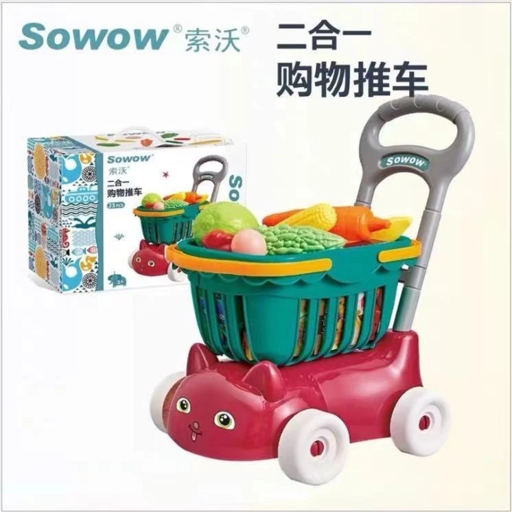 德国索沃儿童购物手推车仿真水果蔬菜零食超市小朋友过家家玩具07