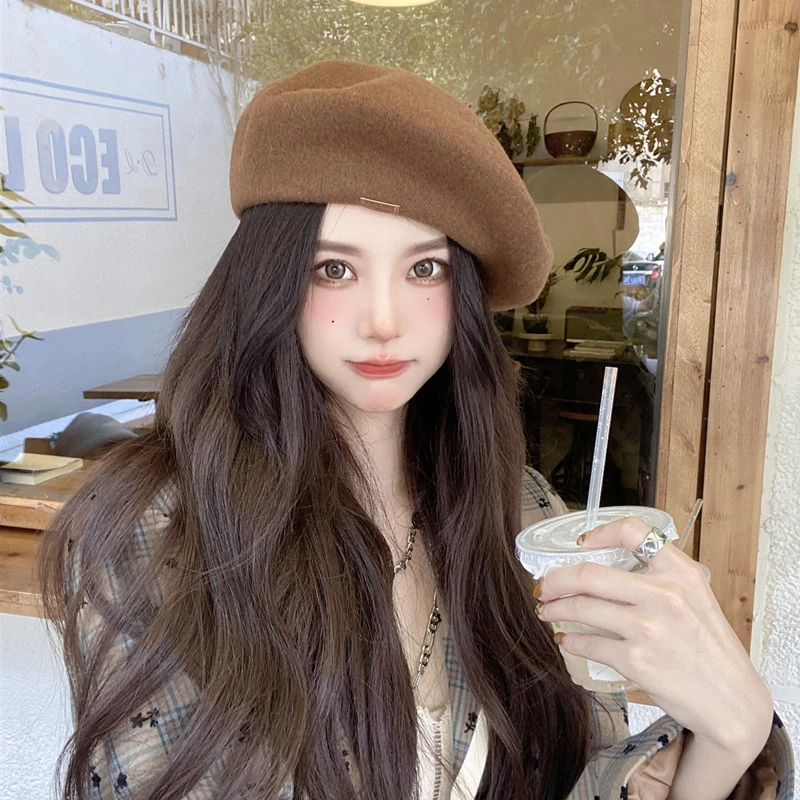 贴标贝雷帽子女日系文艺复古法式贴布画家帽（只能干洗）百搭时尚