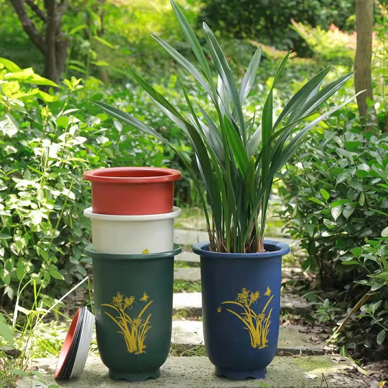 【兰花盆专用盆】加高特厚款树脂花盆兰花盆蓝色绿色黑色红色咖啡色
